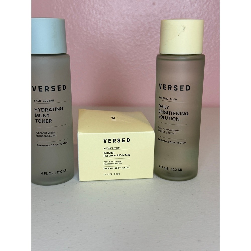Versed Skincare Set Hydrating Milky Toner Brightening Solution Resurfacing Mask